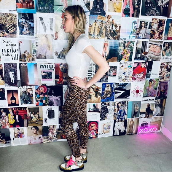 Zara Mid-Rise Skinny Leopard Pants - Picture 5 of 11